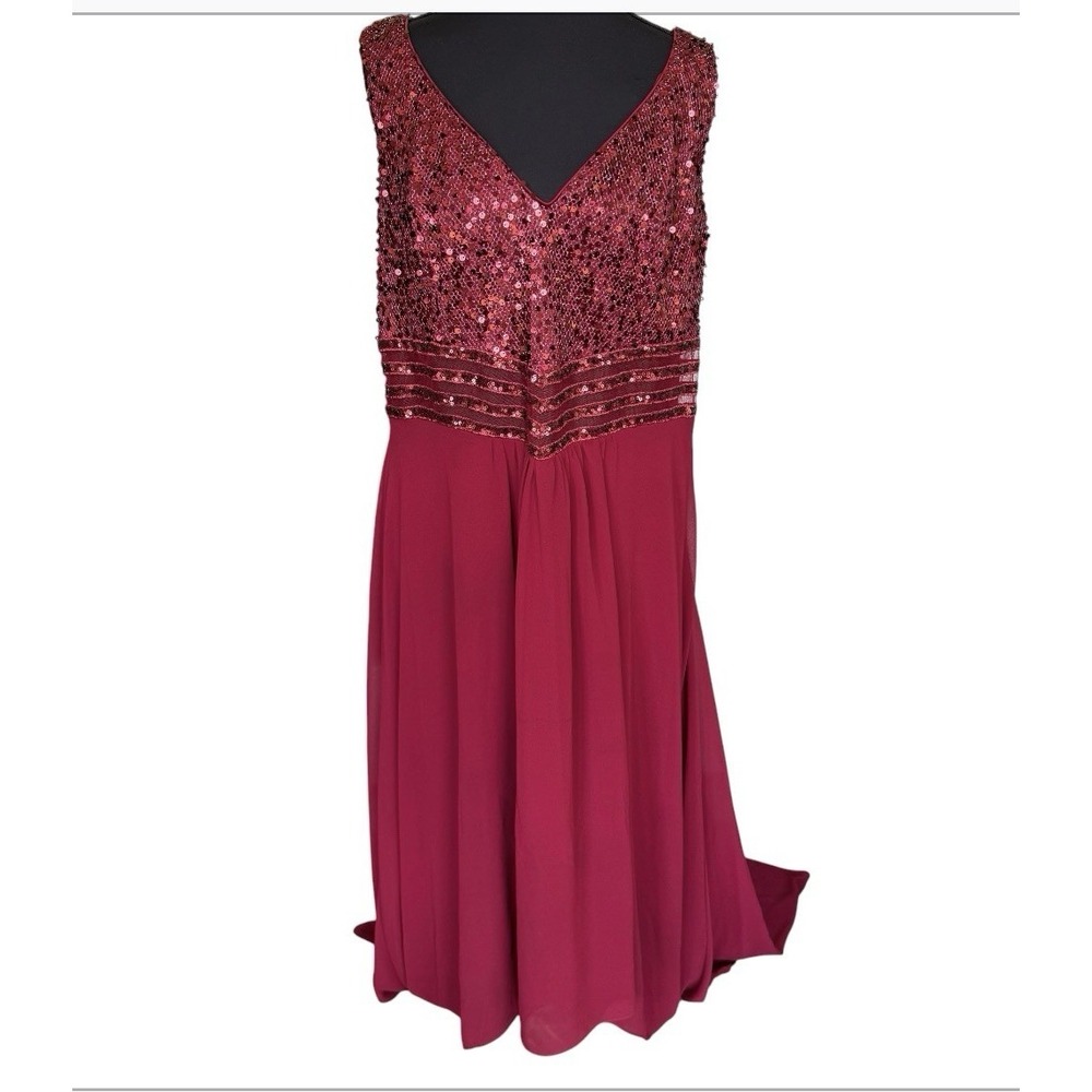 Ever Pretty Plus Size 18 1X Burgundy Chiffon Maxi Dress Prom Evening Formal Gown